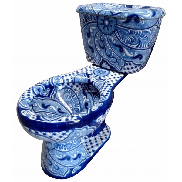 Talavera Toilet Set Vallarta Caliente Azul
